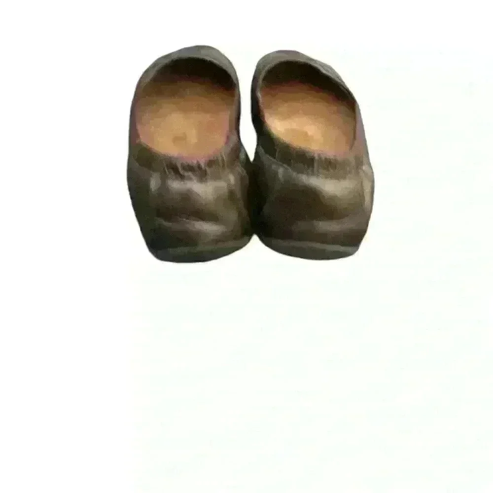 Red Willow Taos Metallic Bronze Ballet Flats Comfort Shoes Ruched Gathered Toe 7